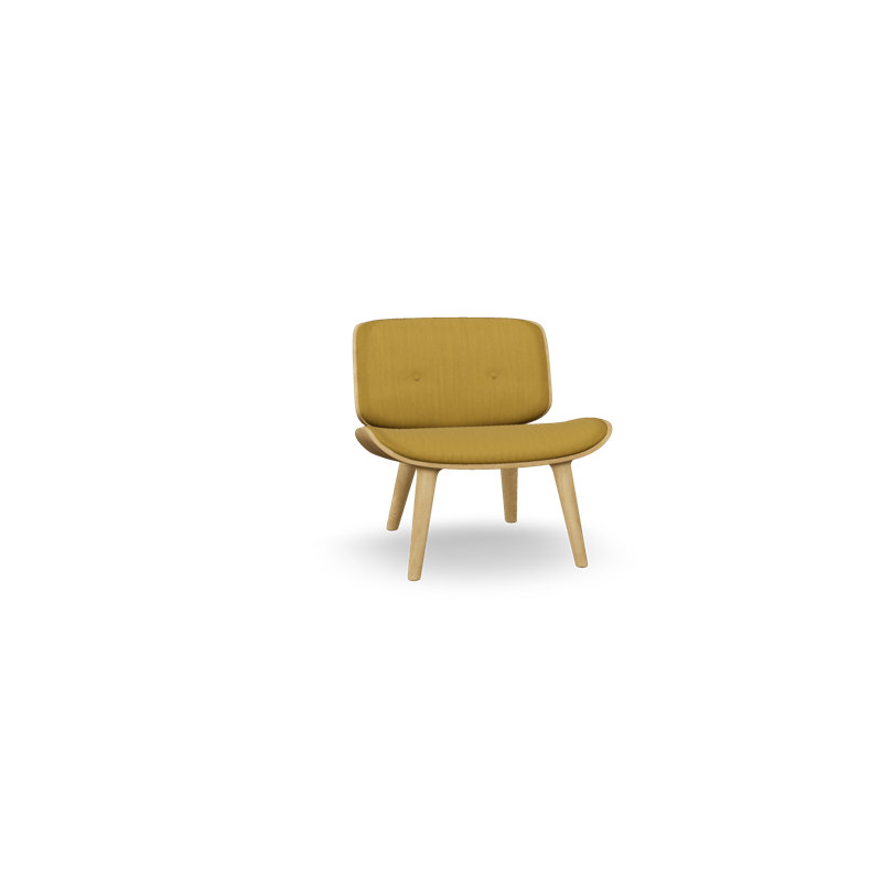 Nut Lounge Chair, White Wash Oak, Velvet Indigo