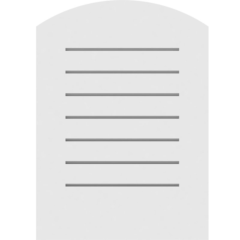 Arch Top Surface Mount: Functional, Standard Frame PVC Gable Vent, 12" H x 12" W
