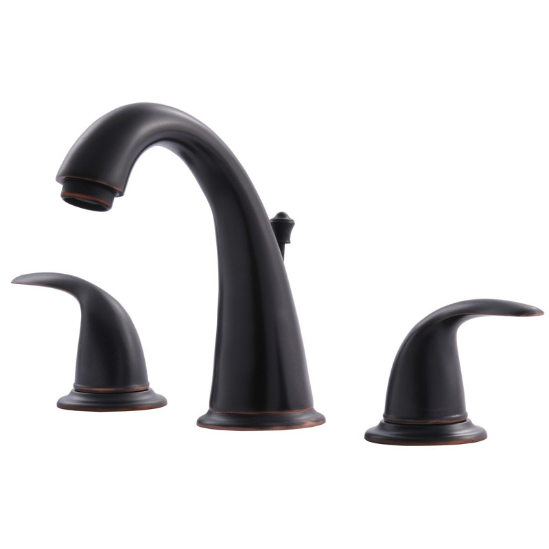 Robinet de salle de bain surdimensionné à deux poignées de 6 po à 10 po avec ensemble de bonde Kree Arc - bronze huilé Kree