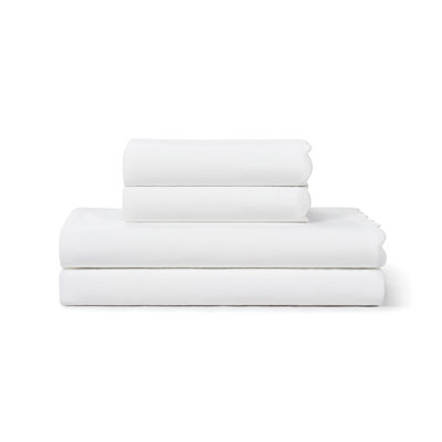 Peri Home Scallop Twin Sheet Set White