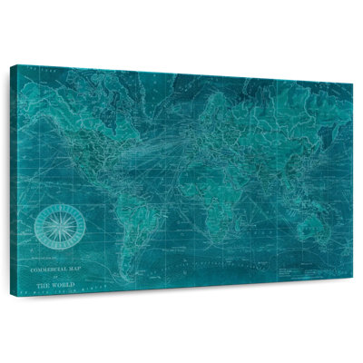 Mappemonde azur antique
