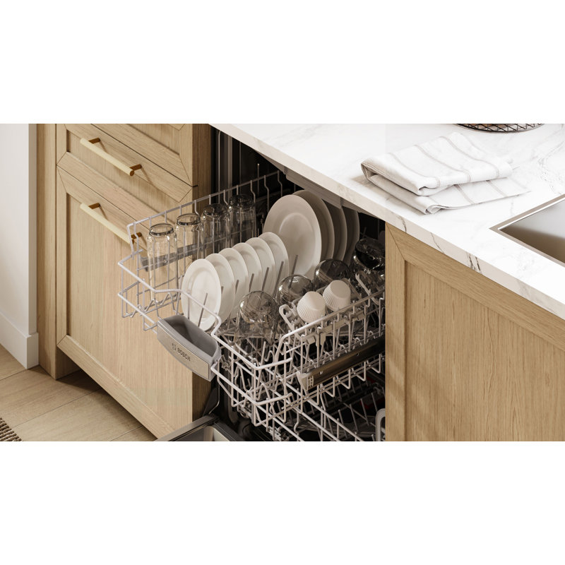 500 Series 24" Pocket Handle Dishwasher - White, Stainless Steel