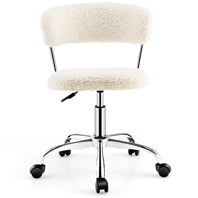 Kolbie Faux Fur Task Chair, White