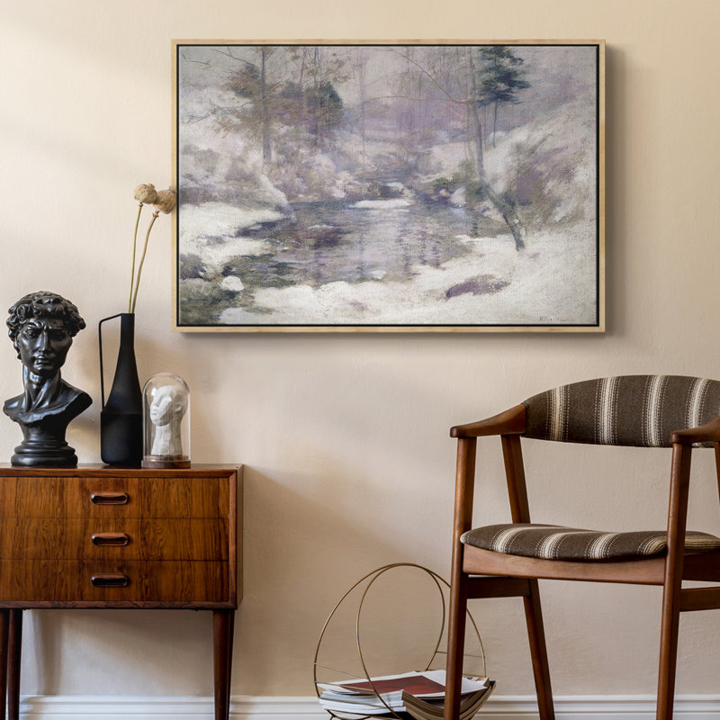 Paysage rétro -DCCLxxxviii, Toile naturelle avec cadre flottant, H 37 po x l 25 po x P 2 po