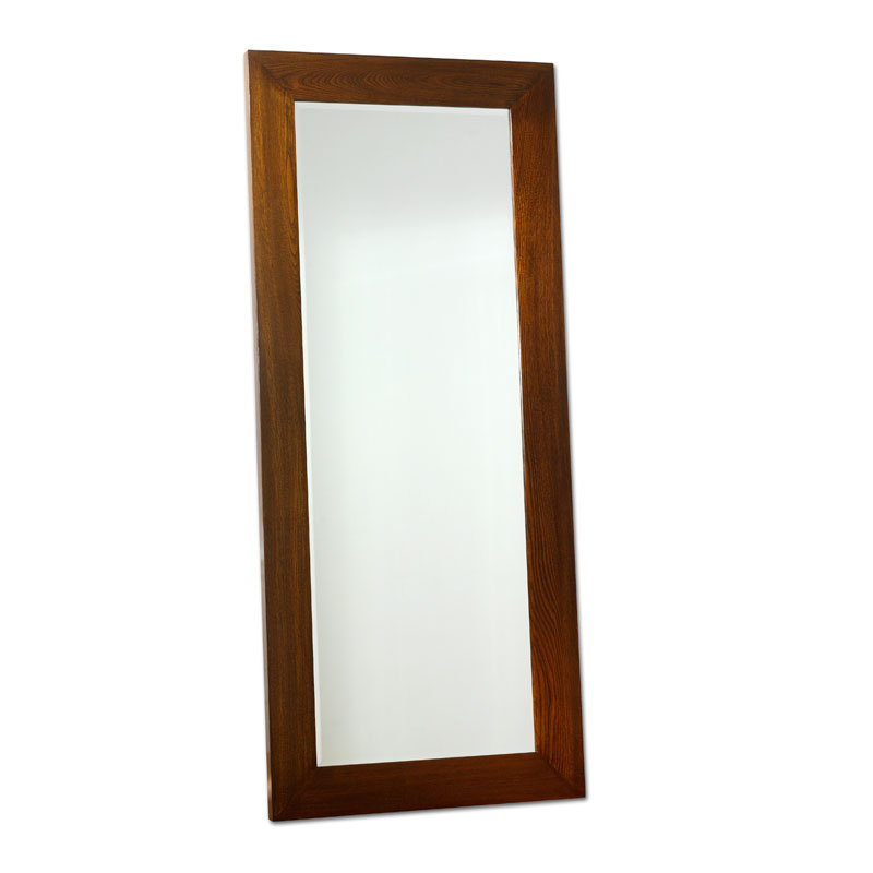 Wood Flat Floor Mirror, Warm Elm