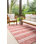 Tapis rond rayé rouge 