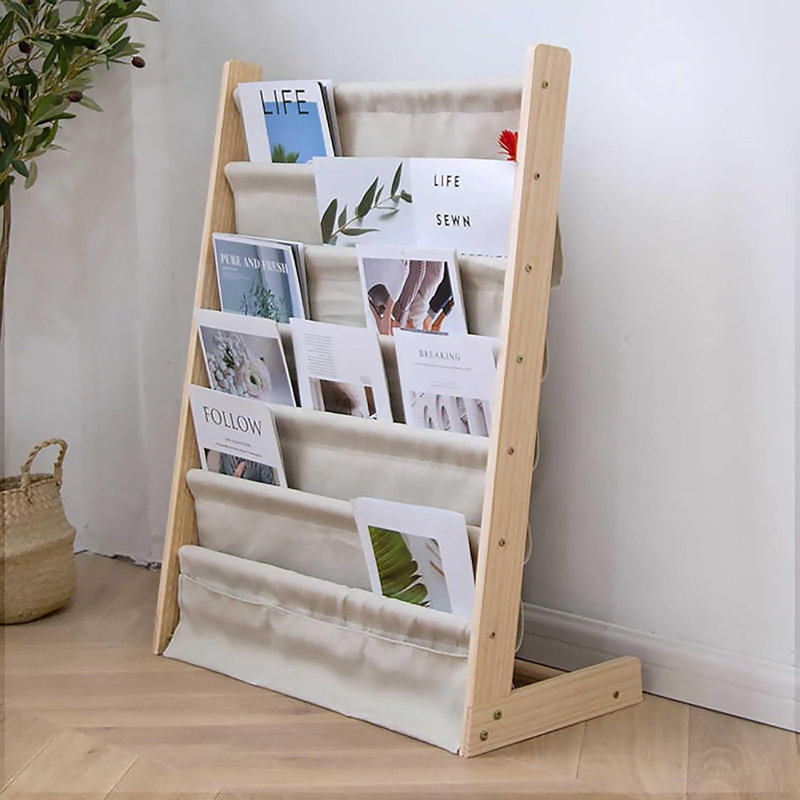 Porte-revues sur pied avec 6 pochettes, organisateur de ...