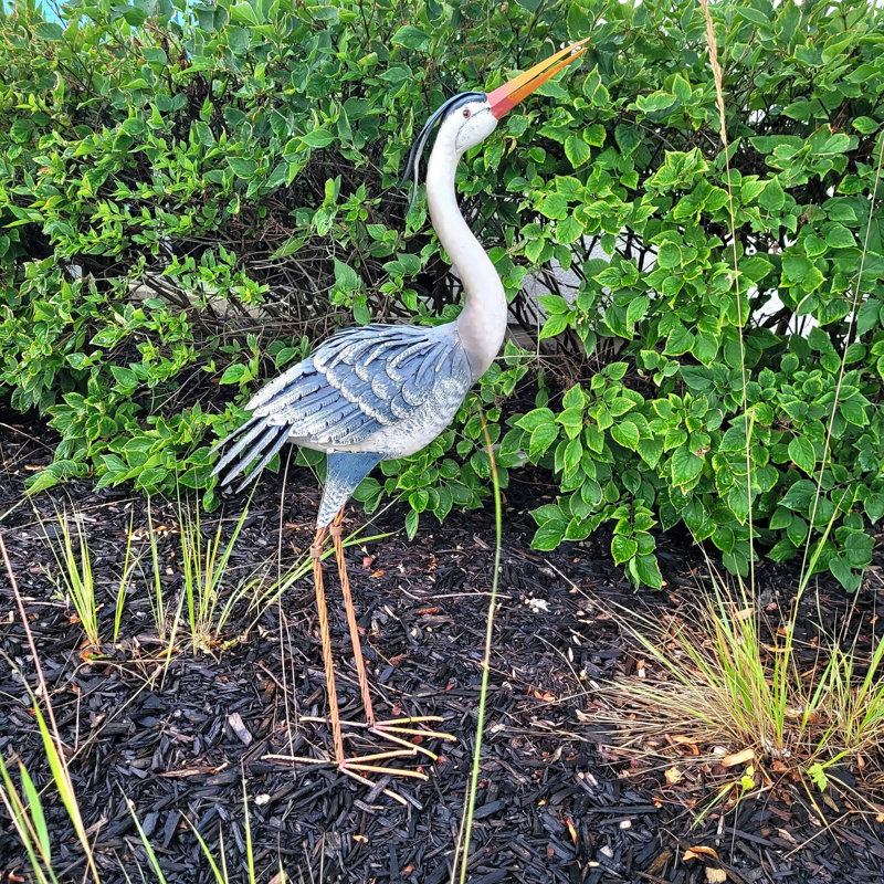 Sculpture de jardin en métal Heron