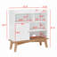 Armoire de rangement de couleur assortie avec base et pieds en bois massif, armoire de plancher