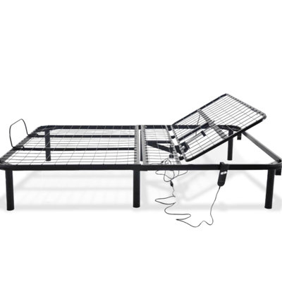 Lit double réglable noir avec fonction tête haute, construction robuste en acier, installation simple, capacité de 850 lb, profondeur de 75 po, largeur de 53 po, mouvement de base simple de 14 po, minutes d'assemblage,