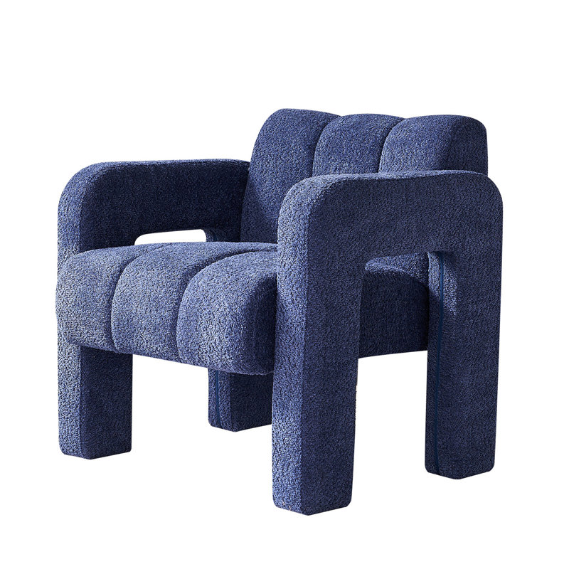 Chaise d'appoint pratique et large rembourrée, Boucle bleu marine