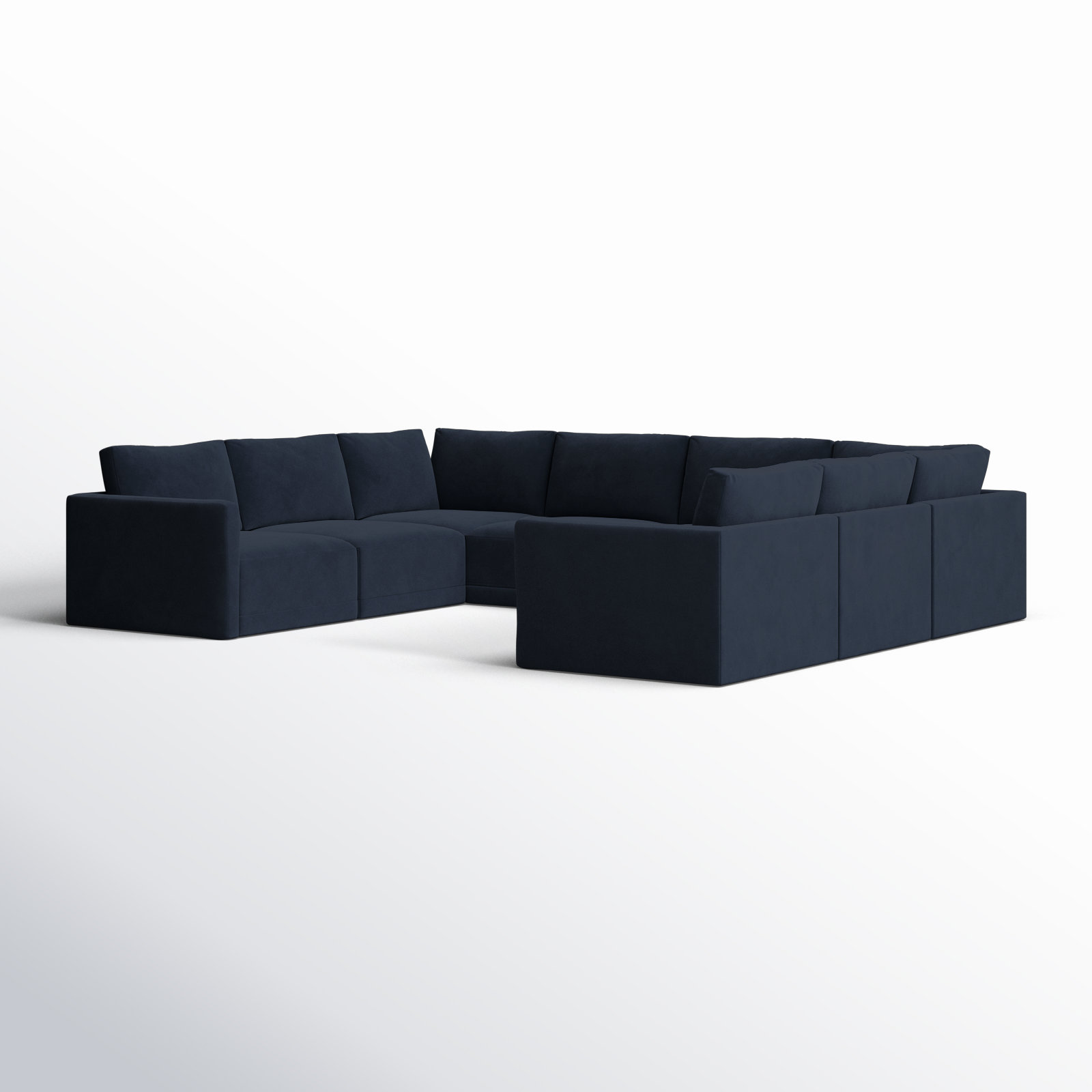 Deirdre Modular Upholstered U-Sectional, Navy