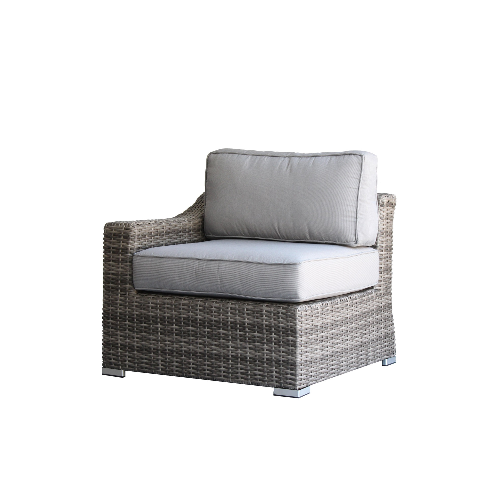Saffi Wicker Fully Assembled 5 - Person Seating Group with Cushions, Mixed Gray, Olefin Gray