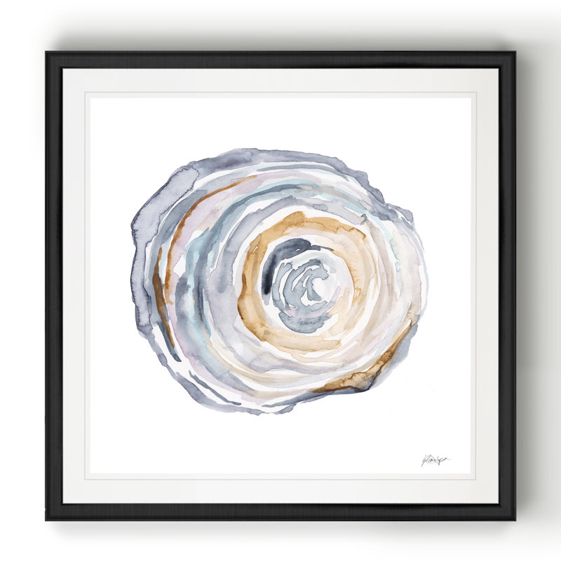 Watercolor Tree Ring IV - reproduction d'art sur toile, Cadre noir, H 30,5 po x l 30,5 po x P 1,5 po