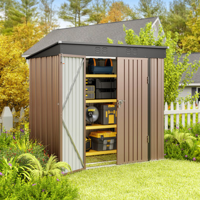 6 ft. W x 4 ft. D Galvanizaed Steel Horizontal Storage Shed