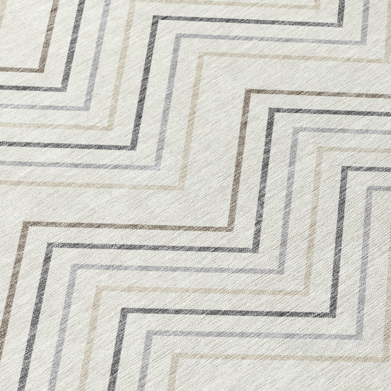 Machine Washable Indoor/Outdoor Jozwiak ACN2391 Geometric Rug, Rectangle 8' x 10'