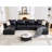6-Piece 152.76” Leather Upholstered Sectional Sofa-1241260199
