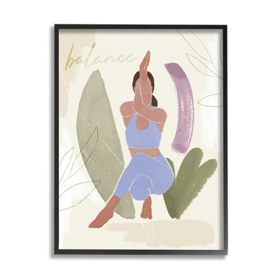 Coups de pinceau «Balance Yoga Fitness» par Victoria Barnes - impression