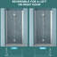 Porte de douche Bi l 36 po x H 72 po, verre trempé, résistant à l'usure, peu encombrant,