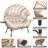 Double Egg Chair Indoor Outdoor Stationary Oversized Thicken Padded Cushions,2 Person Egg Loveseat Chair With Cup Holder& Rain Cover 700lbs,Beige-1587655140