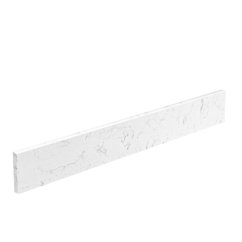30 In. W Cultured Marble Vanity Backsplash Bathroom Countertop Splash Guard In Carrara White