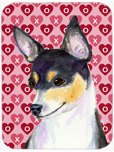Planche à découper en verre avec cœurs de chihuahua de Caroline