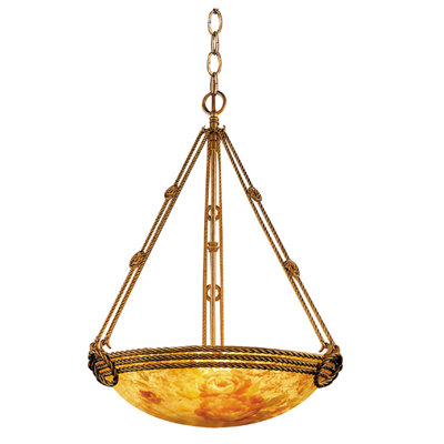 Luminaire suspendu bol 3 lumières unique