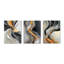 Impression sur toile abstraite fractale dorée et grise-129076475-129076472