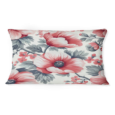Coussin lombaire rose, rose, vert, secret et floral