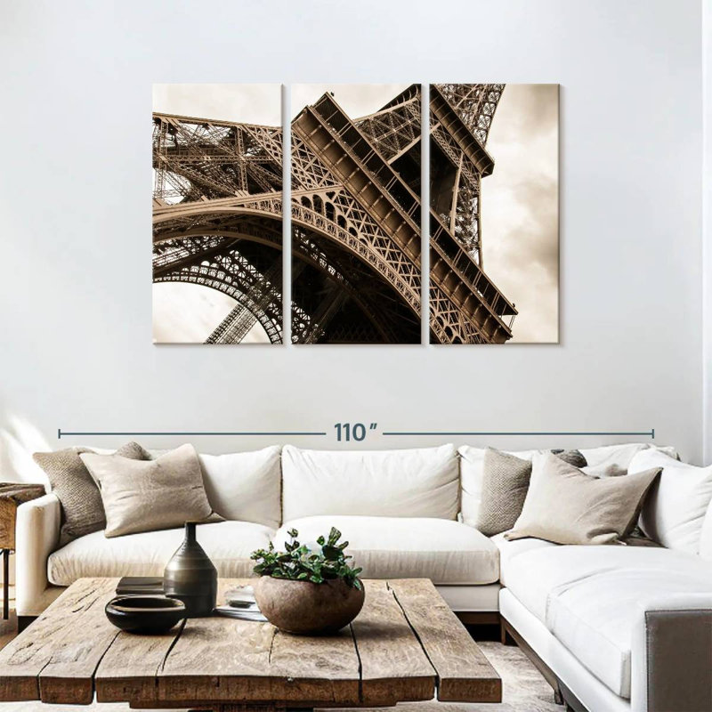 Lilie Vintage Eiffel Tower, 48" H x 74" W