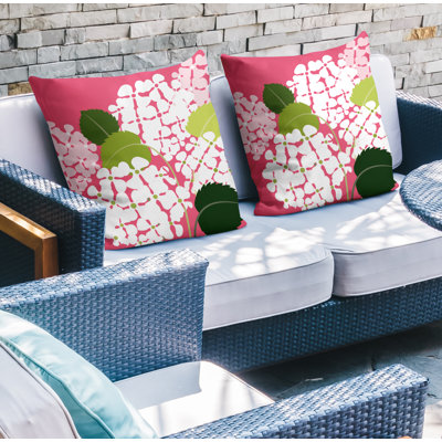 Polyester/Polyester Blend Throw Square Indoor/Outdoor Pillow Cover & Insert