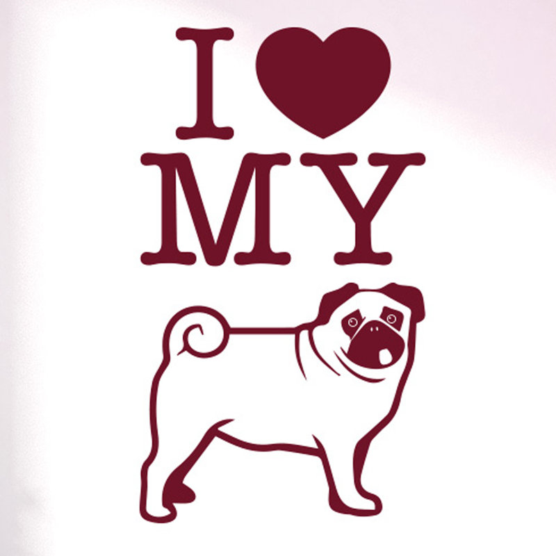 Animals Wall Decal, Burgundy, Large