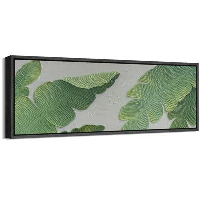 Tropical Banana Leaf Botanical Green Wall Decor Extra Large Pictures Framed Canvas Print Wall Art