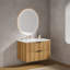 Ensemble de meuble-lavabo mural simple flottant 30 po et 36 po avec lavabo en céramique intégré blanc et tiroirs cannelés verticaux (quincaillerie incluse)-718951605-718951603