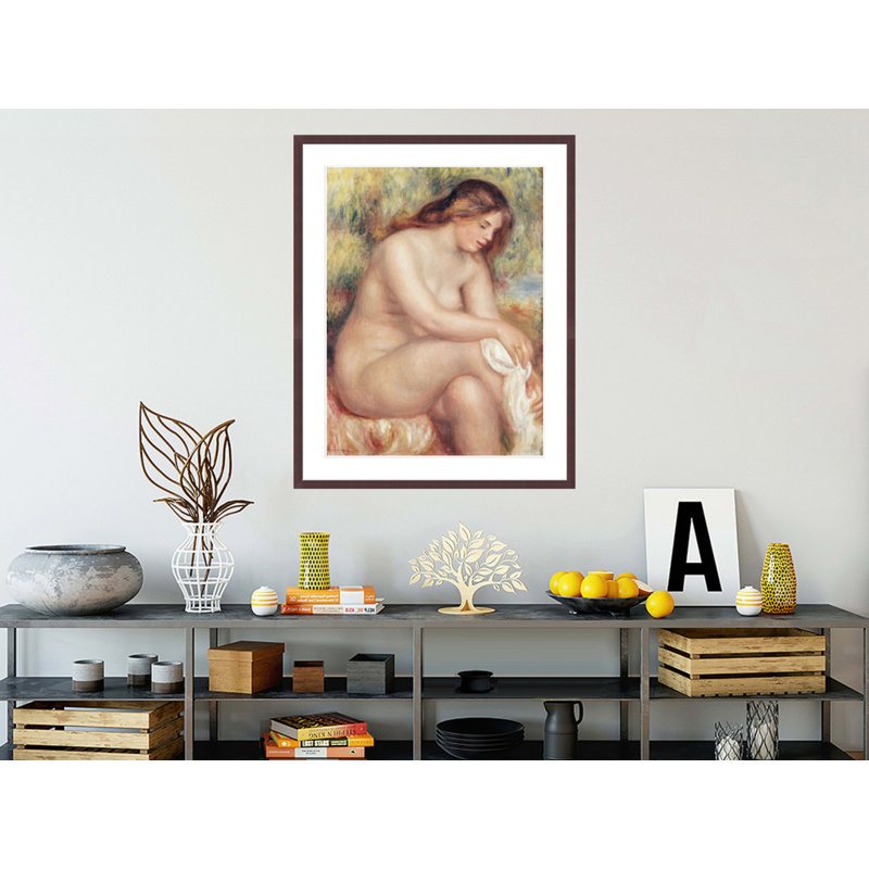 «Bather Drying Herself» par Pierre-Auguste Renoir, impression giclée sur cadre, H 41,5 po x l 32,99 po