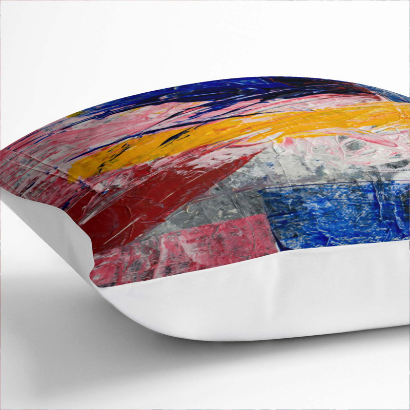Abstract Square Throw Cushion, 40 x 40 cm, White