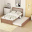 Structure de lit plateforme moderne en bois avec lit gigogne-196652151