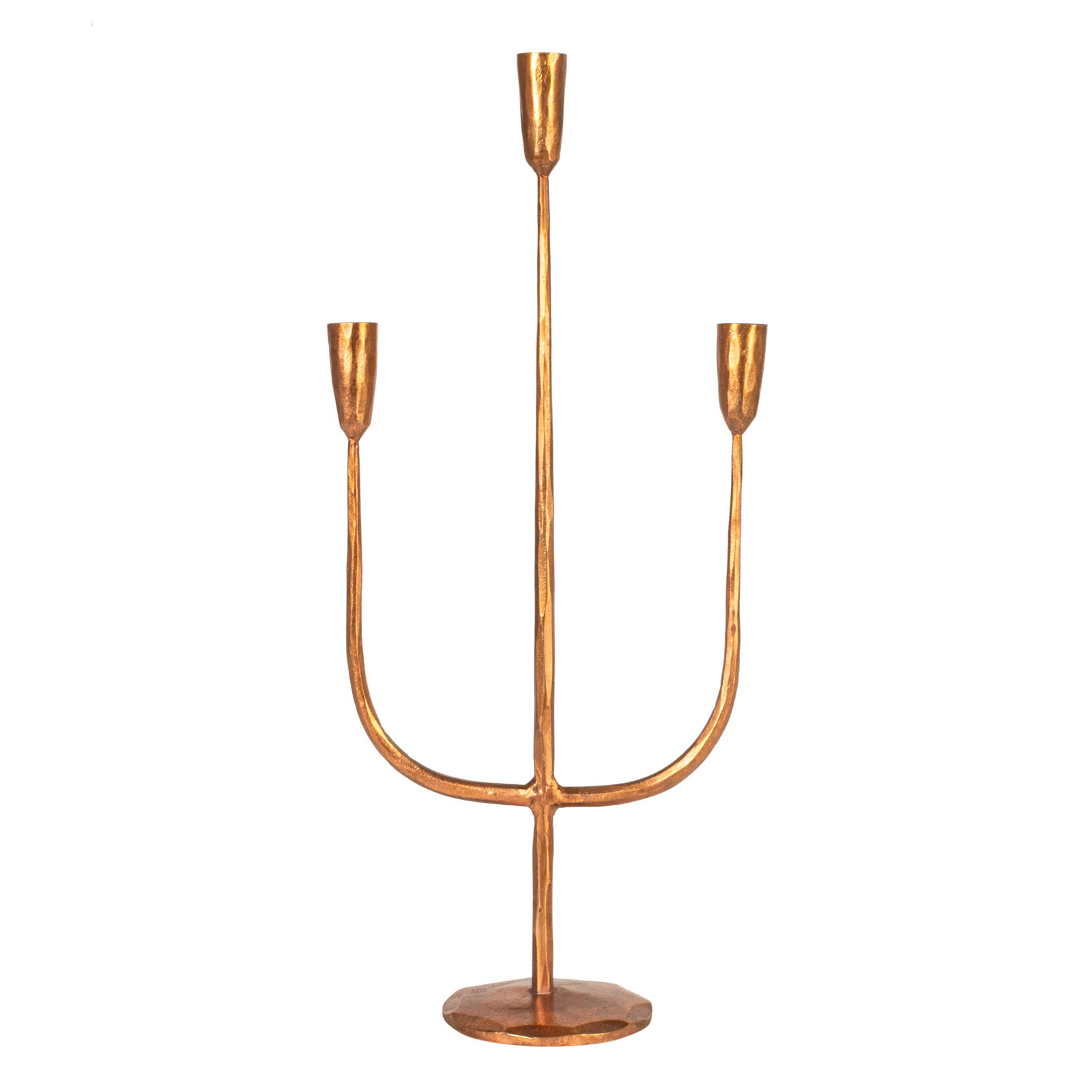 Hand-Forged Metal Candelabra, Copper