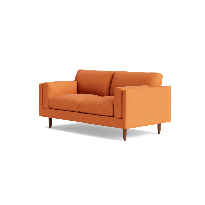 Skinny Fat Loveseat (70"), Performance Weave - Carrot