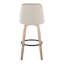 Tabouret de bar clouté 30 po à hauteur fixe avec pieds en bois cintré et repose-pieds rond - ensemble de 2-109576229-109576228