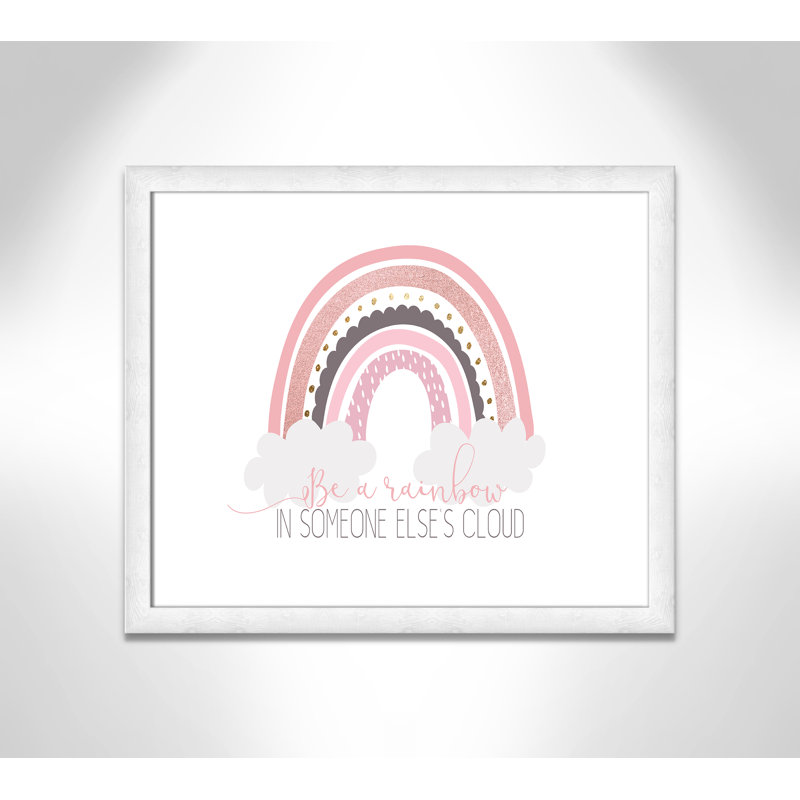 Être un arc-en-ciel, H 22,5 po x l 26,5 po x P 0,63 po, Cadre à grain de bois blanc