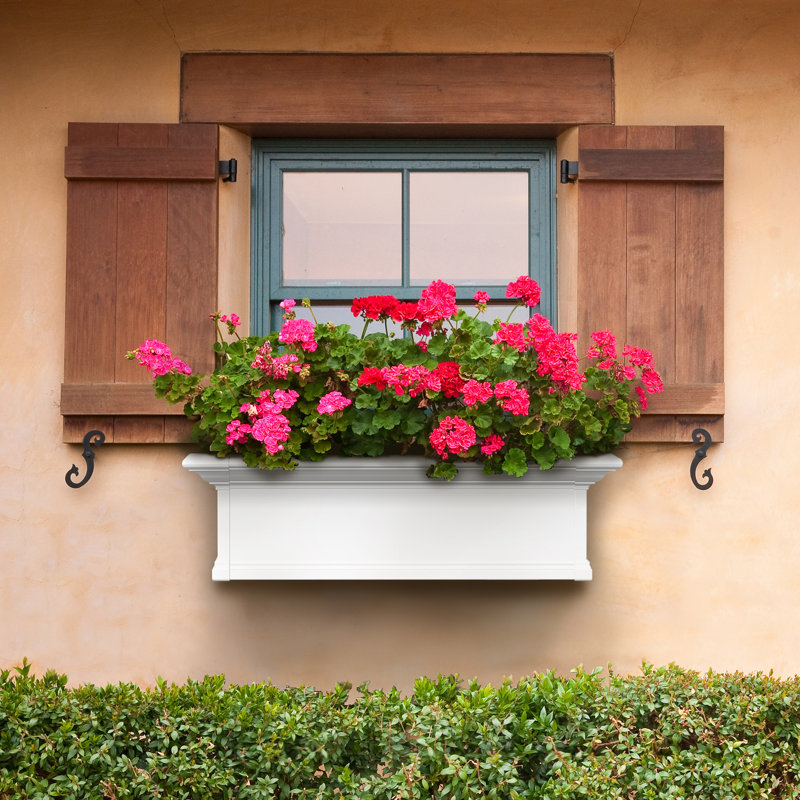 Anand Resin Window Box with Water Reservoir, 10" H x 36" W x 12" D, White