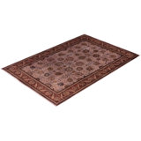 Overdyed Hand-Knotted Wool Modern-Contemporary Purple Area Rug 6' 2" x 9' 1"