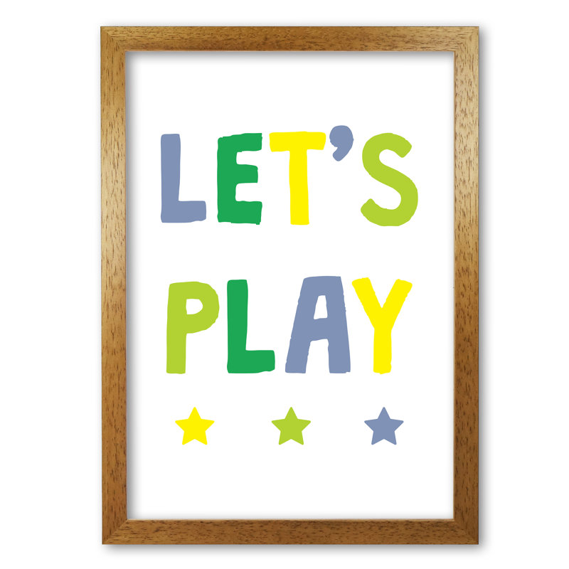 Let's Play - Print, Honey Oak Frame, 42 cm H x 30 cm W x 5 cm D