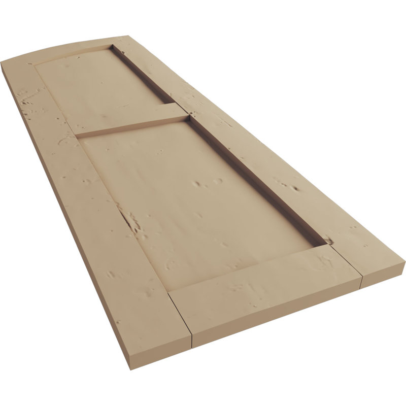 Timberthane deux panneaux plats égaux avec volets elliptiques en faux bois (par paire), 88", 15"
