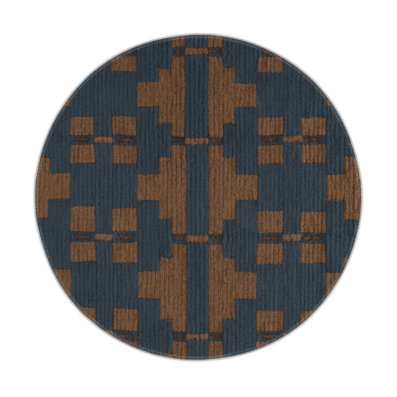 Trellis Gray Indoor and Outdoor Area Rug, Round 5'