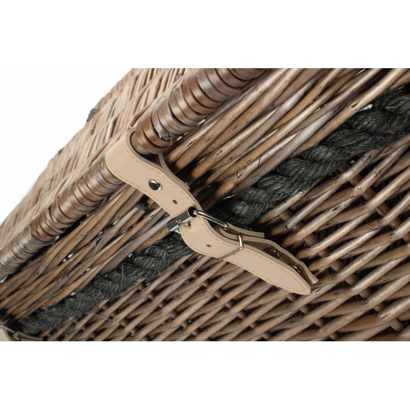 Rope Handled Wicker Storage Trunk