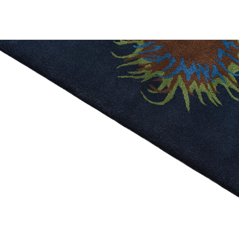 Tapis carré bleu marine Otto