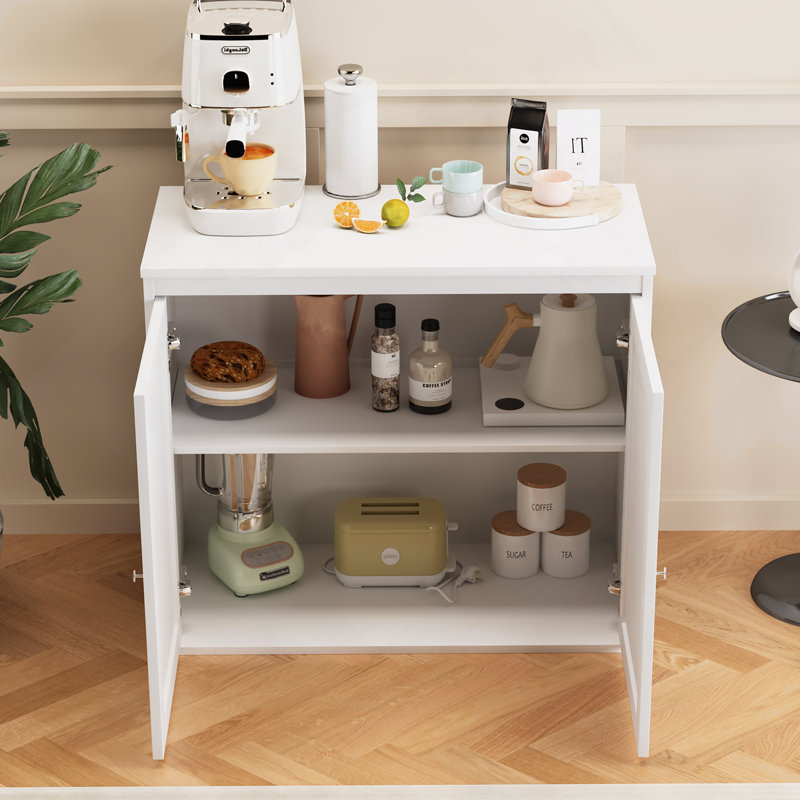 Armoire de cuisine avec portes doubles, armoire à café avec tablettes réglables, buffet pour la salle à manger, le salon, le vestibule