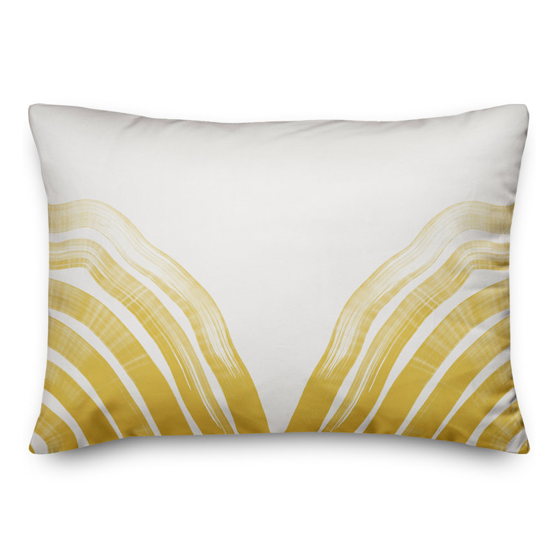 Abstract Outdoor Throw Pillow, Yellow